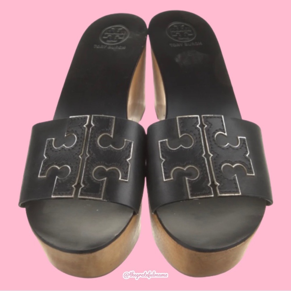 ✨Tory Burch | Ines Wedge Slides | Perfect Black | Size 9.5